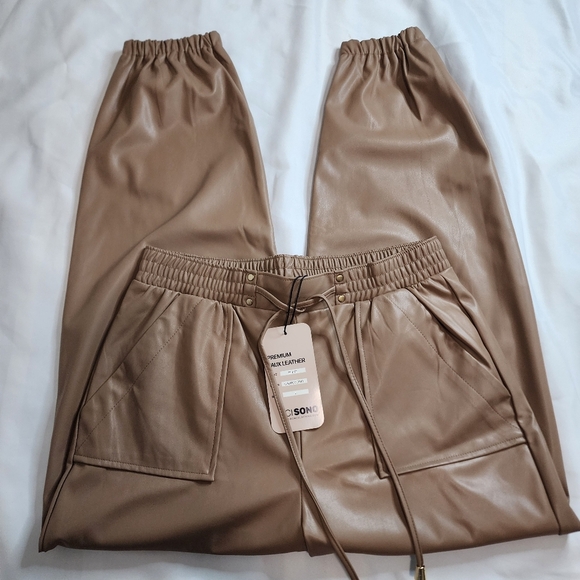 Cisono Faux Leather Pants Size Large - Picture 9 of 16